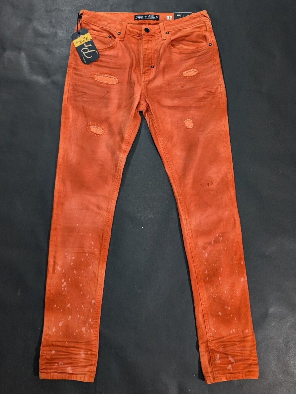 PRPS Soul Cayenne Fit Jeans Mens 32x32 Distressed Orange Stretch Made On Purpose